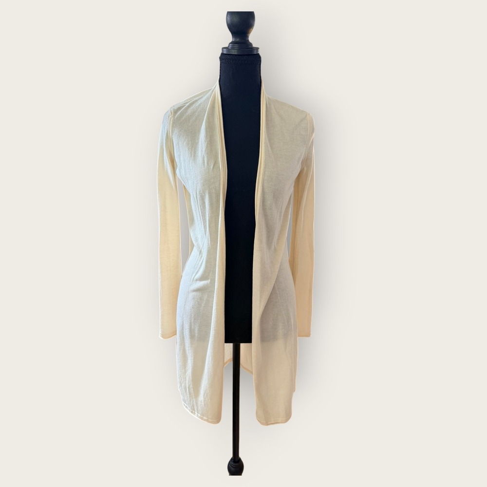 Lauren Ralph Lauren NWT Silk Cardigan XS Cream Minimalist Timeless Neutral Basic